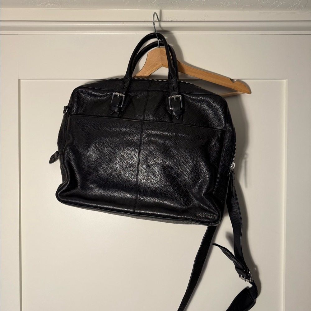 Cole Haan Black Leather Men's Laptop Bag